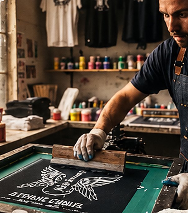 Drukker aan het werk in de fabriek