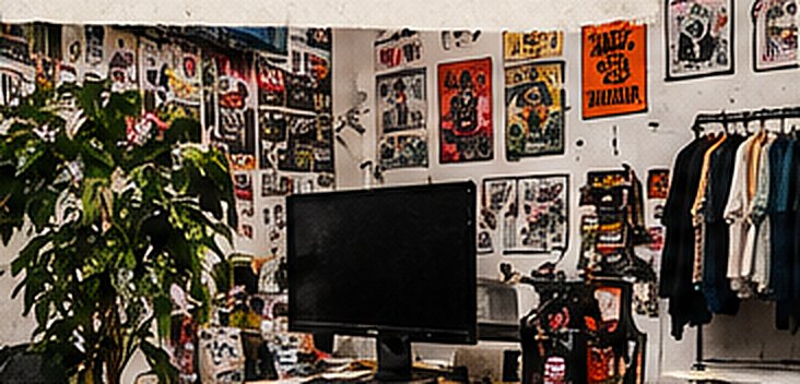 Muur vol posters en prints